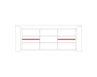 SEMPRE chest with two doors and three drawers, 187 cm