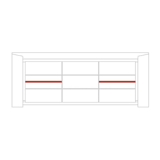 SEMPRE chest with two doors and three drawers, 187 cm