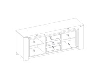 SEMPRE chest with two doors and three drawers, 187 cm