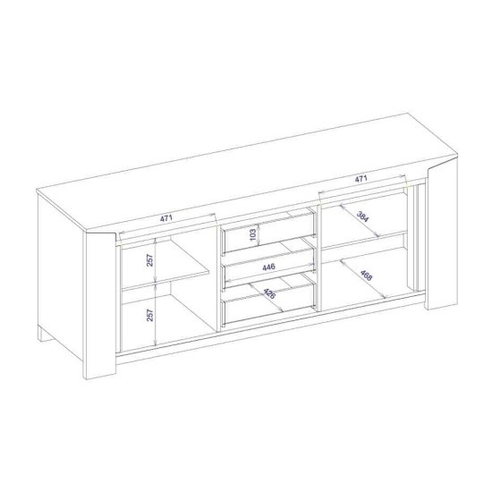 SEMPRE chest with two doors and three drawers, 187 cm