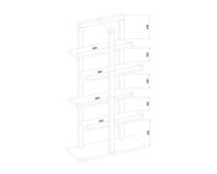 SEMPRE shelving unit with four shelves, 96 cm