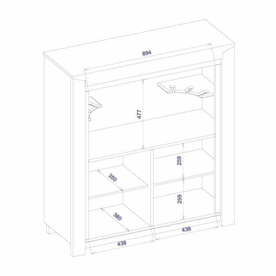 SEMPRE bar cabinet with lighting, 114 cm