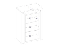SEMPRE hanging display cabinet with lighting, left, 69 cm