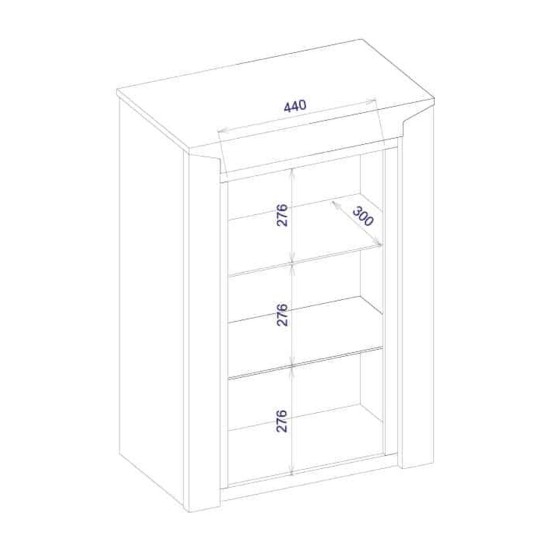 SEMPRE hanging display cabinet with lighting, left, 69 cm