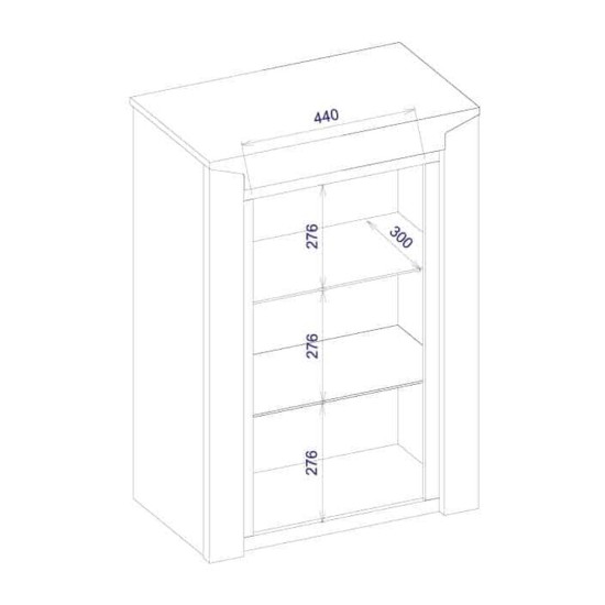 SEMPRE hanging display cabinet with lighting, right, 69 cm