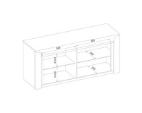 SEMPRE hanging display cabinet with lighting, 132 cm