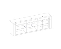 SEMPRE hanging display cabinet with lighting, 187 cm