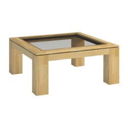 ROSSANO square coffee table with glass, 90 cm