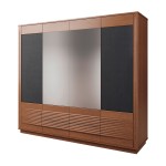 TANGO wardrobe with a mirror and fabric fronts, 239 cm