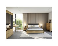 TANGO bed 160x200 cm with a wooden headboard