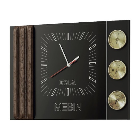 ISLA wall weather station with a clock, 58 cm