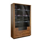 MAGANDA double display cabinet with lighting, 121 cm