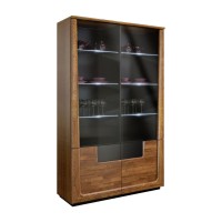 MAGANDA double display cabinet with lighting, 121 cm
