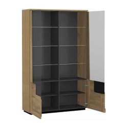 MAGANDA double display cabinet with lighting, 121 cm
