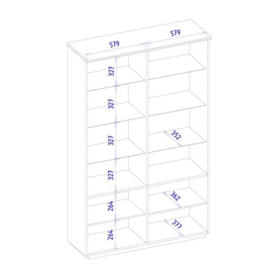 ויטרינה כפולה MAGANDA עם תאורה, 121 ס