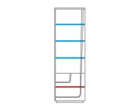 MAGANDA single display cabinet with lighting, right, 63 cm