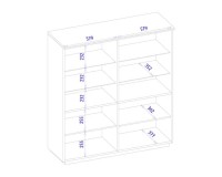 MAGANDA low display cabinet with lighting, 121 cm