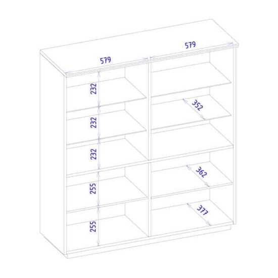 MAGANDA low display cabinet with lighting, 121 cm