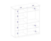 MAGANDA bar cabinet with four doors, 121 cm