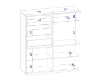 Шкаф барный MAGANDA с тремя ящиками, 121 см