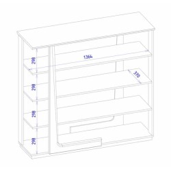 MAGANDA open shelving unit, 140 cm