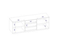 MAGANDA chest with three drawers, 182 cm