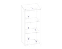 MAGANDA wall display cabinet with lighting, left, 43 cm