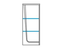 MAGANDA wall display cabinet with lighting, left, 43 cm