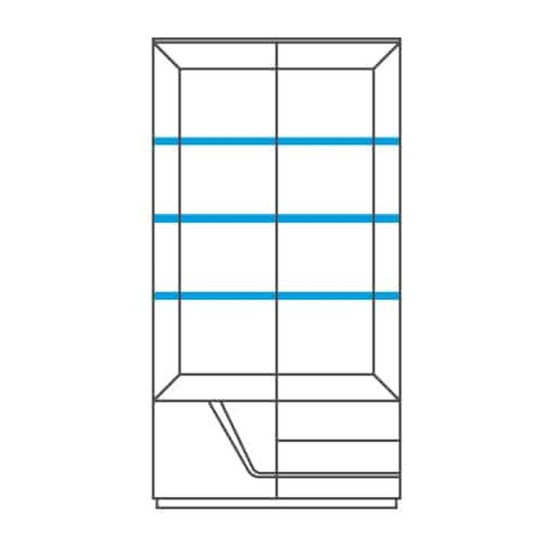 SMART double display cabinet with lighting, left, 102 cm