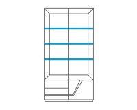 SMART double display cabinet with lighting, right, 102 cm