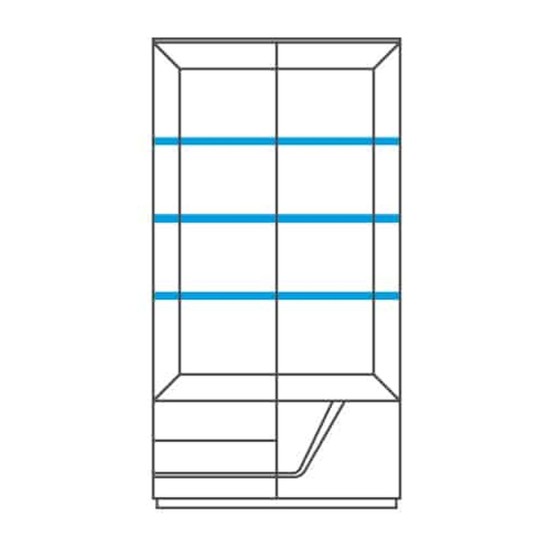 SMART double display cabinet with lighting, right, 102 cm
