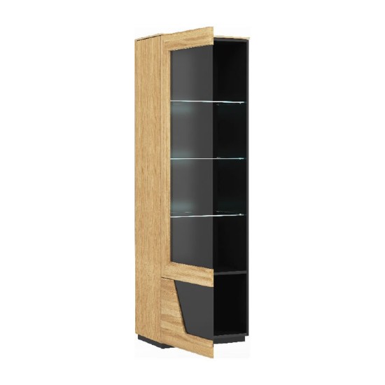 SMART single display cabinet with lighting, left, 61 cm