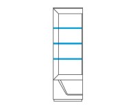 SMART single display cabinet with lighting, left, 61 cm