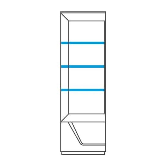SMART single display cabinet with lighting, left, 61 cm