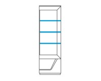 SMART single display cabinet with lighting, right, 61 cm