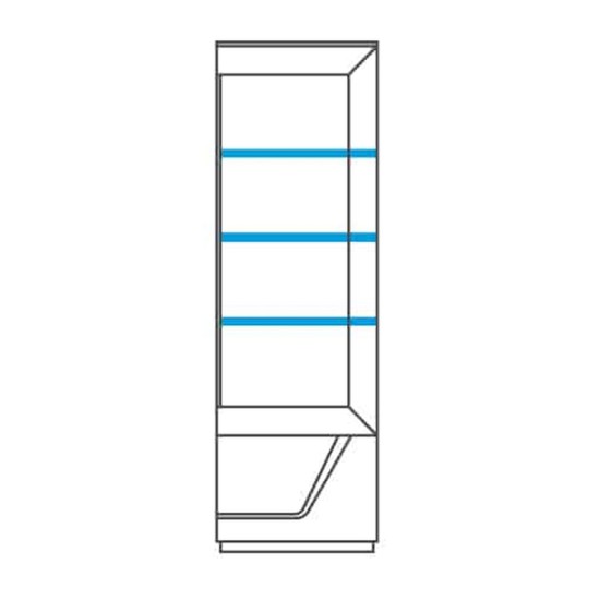 SMART single display cabinet with lighting, right, 61 cm
