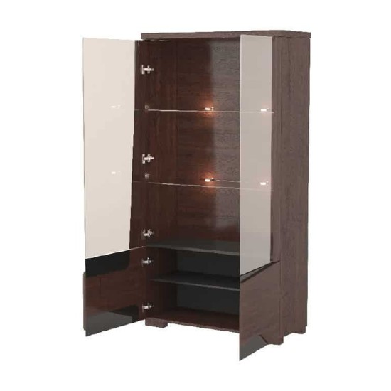 RIMINI double display cabinet with lighting, 101 cm
