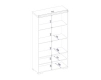 RIMINI double display cabinet with lighting, 101 cm