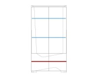 RIMINI double display cabinet with lighting, 101 cm