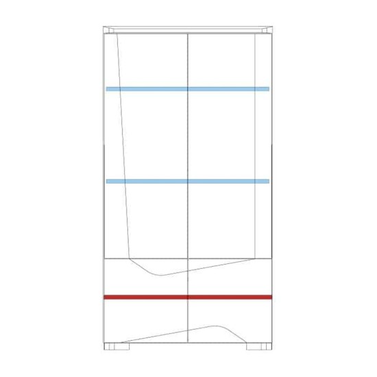 RIMINI double display cabinet with lighting, 101 cm