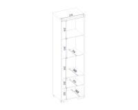 RIMINI single display cabinet with lighting, right, 61 cm