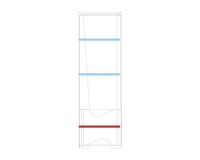 RIMINI single display cabinet with lighting, right, 61 cm