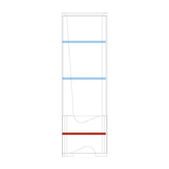 RIMINI single display cabinet with lighting, right, 61 cm