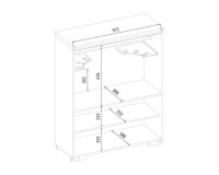 RIMINI bar cabinet with lighting, 101 cm