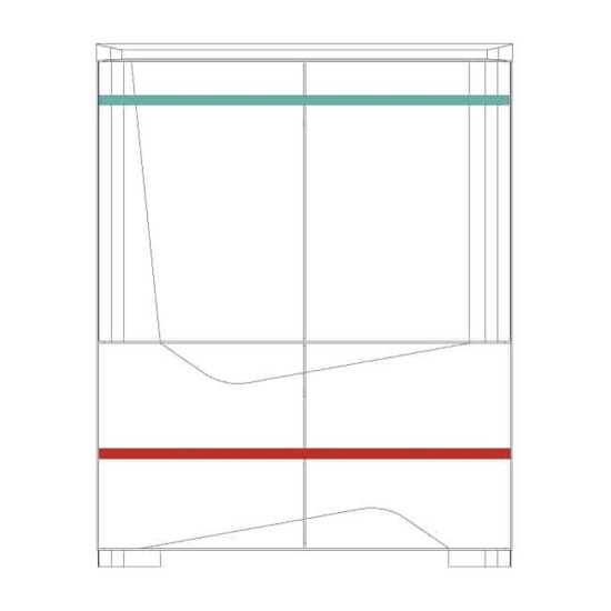 RIMINI bar cabinet with lighting, 101 cm