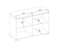 RIMINI chest with two doors, 122 cm