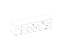 RIMINI TV unit with three doors, 182 cm