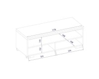 RIMINI TV unit with two doors, 122 cm