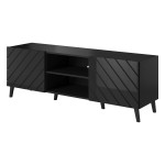 Tv unit ABETO 150 cm, black matt