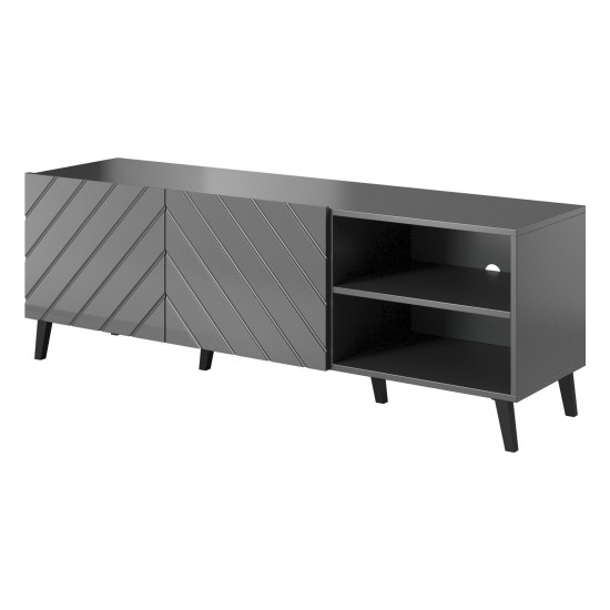 Tv unit ABETO 150 cm, graphite matt